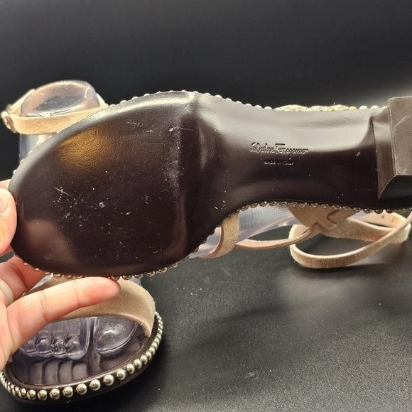 Salvatore Ferragamo Studded Heeled Sandals - Picture 8 of 12